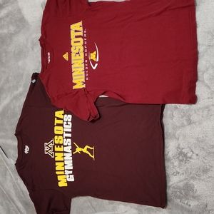 Minnesota Golden Gophers Women’s Gymnastics T-shirt & Adidas Tee Size S Lot of 2